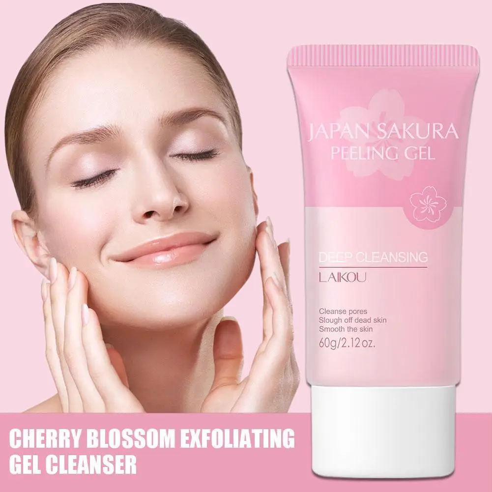 

1pcs Sakura Face Deep Cleaning Exfoliating Gel Skin Care Whitening Moisturizer Repair Facial Scrub Skin Care 60g