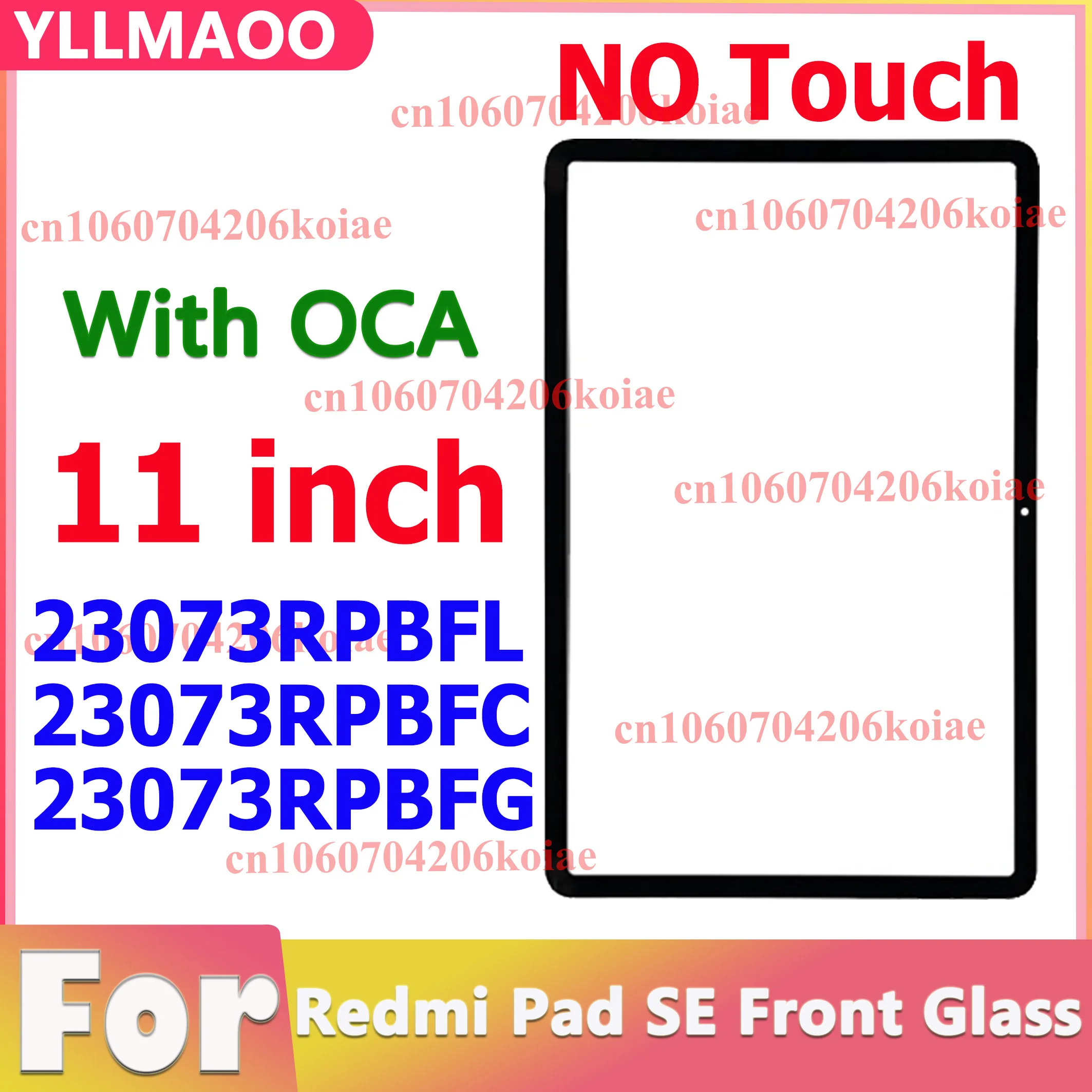 11.0'' Front Glass+OCA For Redmi Pad SE 23073RPBFL For Redmi Pad 2nd Gen 23073RPBFC 23073RPBFG Touch Screen Front Glass Cover