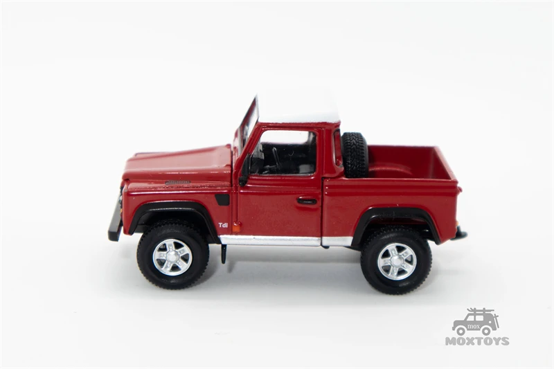 Mini GT 1:64 Land Rover Defender 90 Pickup Masai Red LHD Diecast Model Car