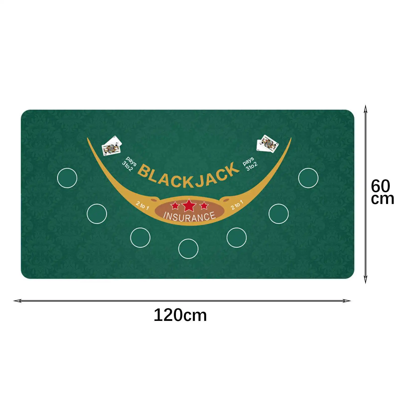 60x120cm Texas Holdem Blackjack Rubber Dustproof Professional Tablecloth Players Portable Rubber Texas Hold'em Poker Table Mat