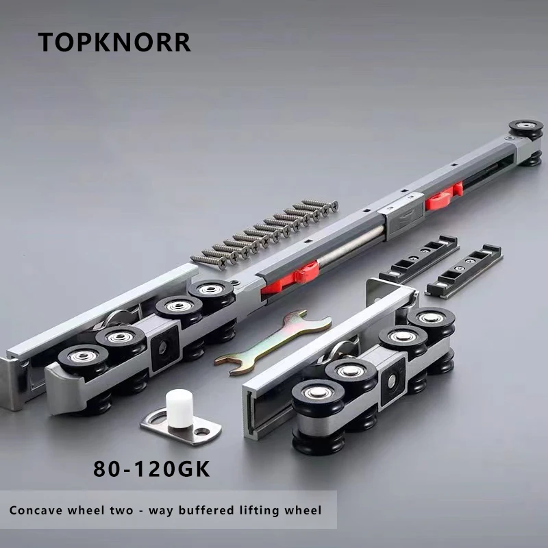 

TOPKNORR Two-way Buffered Suspension Wheel Sliding Door Rail Rail Kitchen Damping Buffered Suspension Wheel Black Sliding