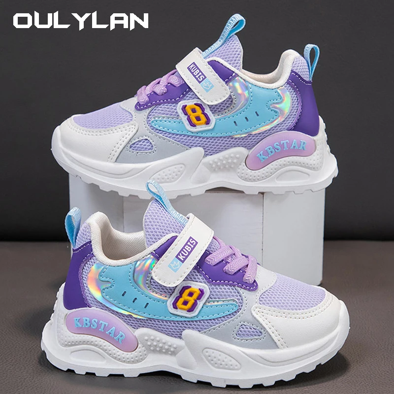 

2024 Spring and Autumn New Girl's Mesh Sports Shoes Student Running Shoes Girl's Lightweight Fashion Breathable Casual Shoes