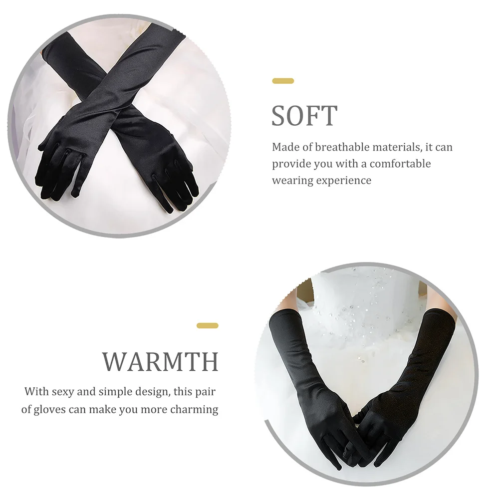 

3Pairs Elastic Long Gloves Women Opera Performance Moisturizing Bridal Banquet Dance Elegant Comfortable Gloves
