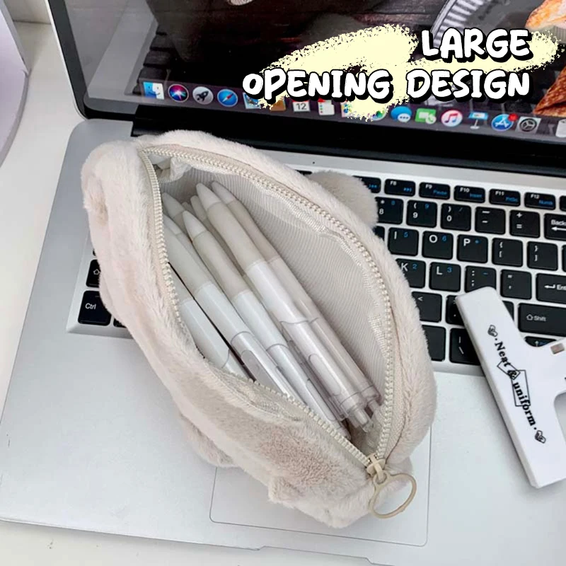 Multi-function Plush Pen Bag Otter Penguin Large Capacity Pencil Case Stationery Organizer Back To School Gift