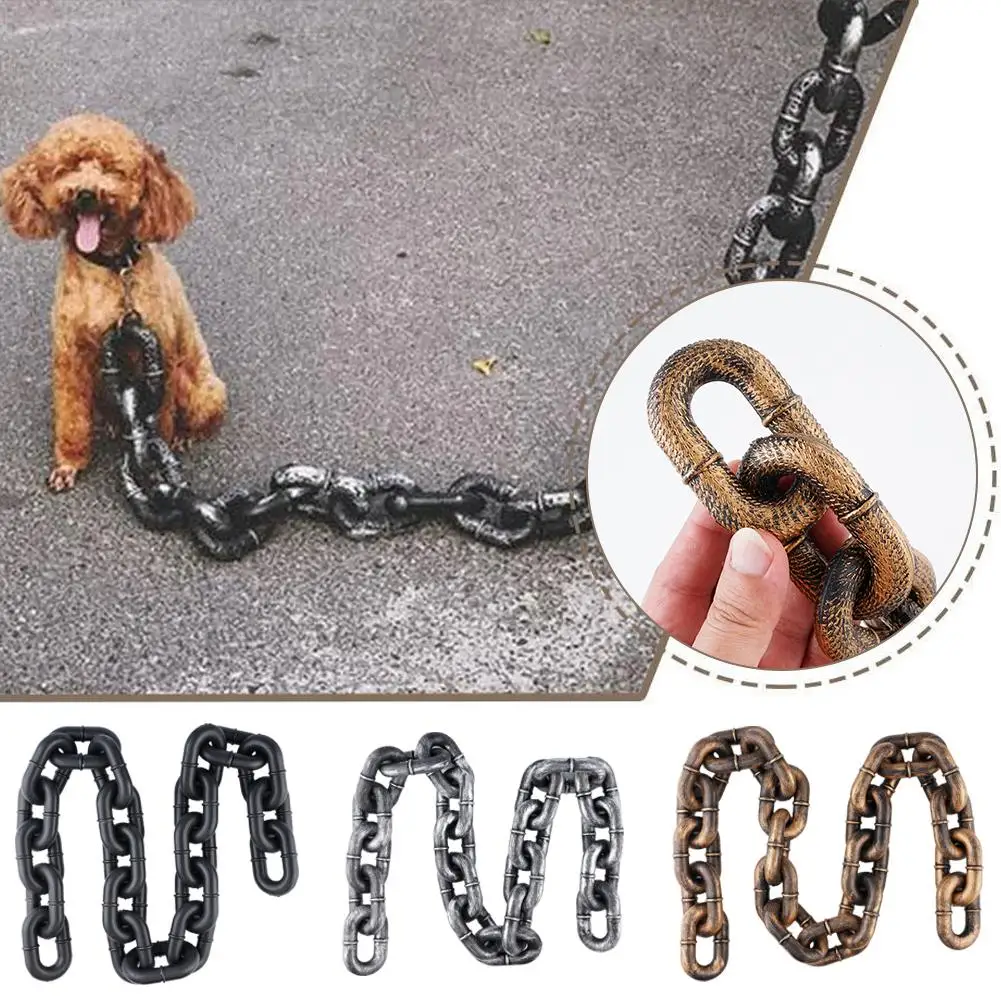 Vicious Dog Is Coming Dog Chain Prank Simulation Plastic Thick Dog Chain Big Iron Chain Funny Trick Dog Walking Pet Supplies