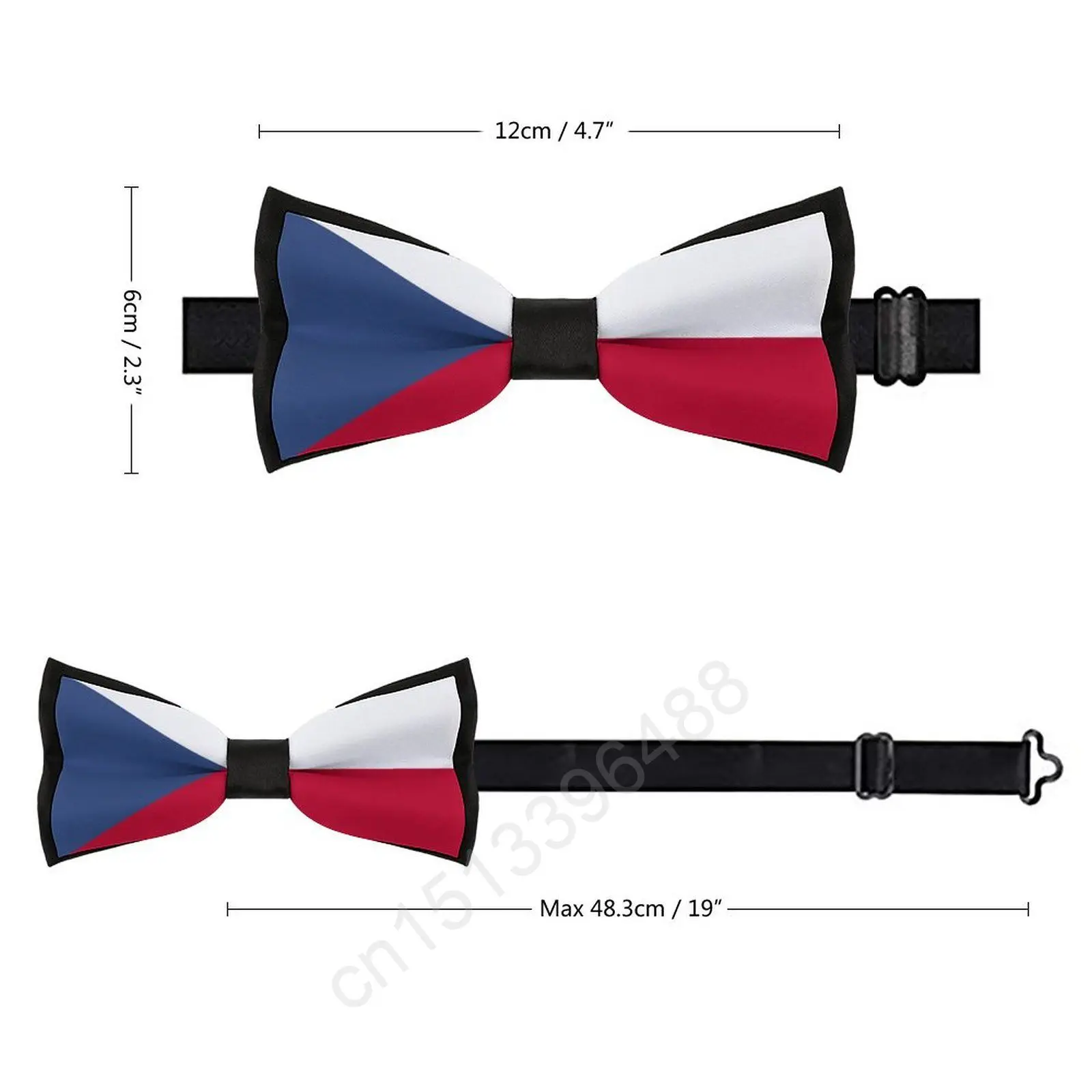 New Polyester Czech Republic Flag Bowtie for Men Fashion Casual Men's Bow Ties Cravat Neckwear For Wedding Party Suits Tie