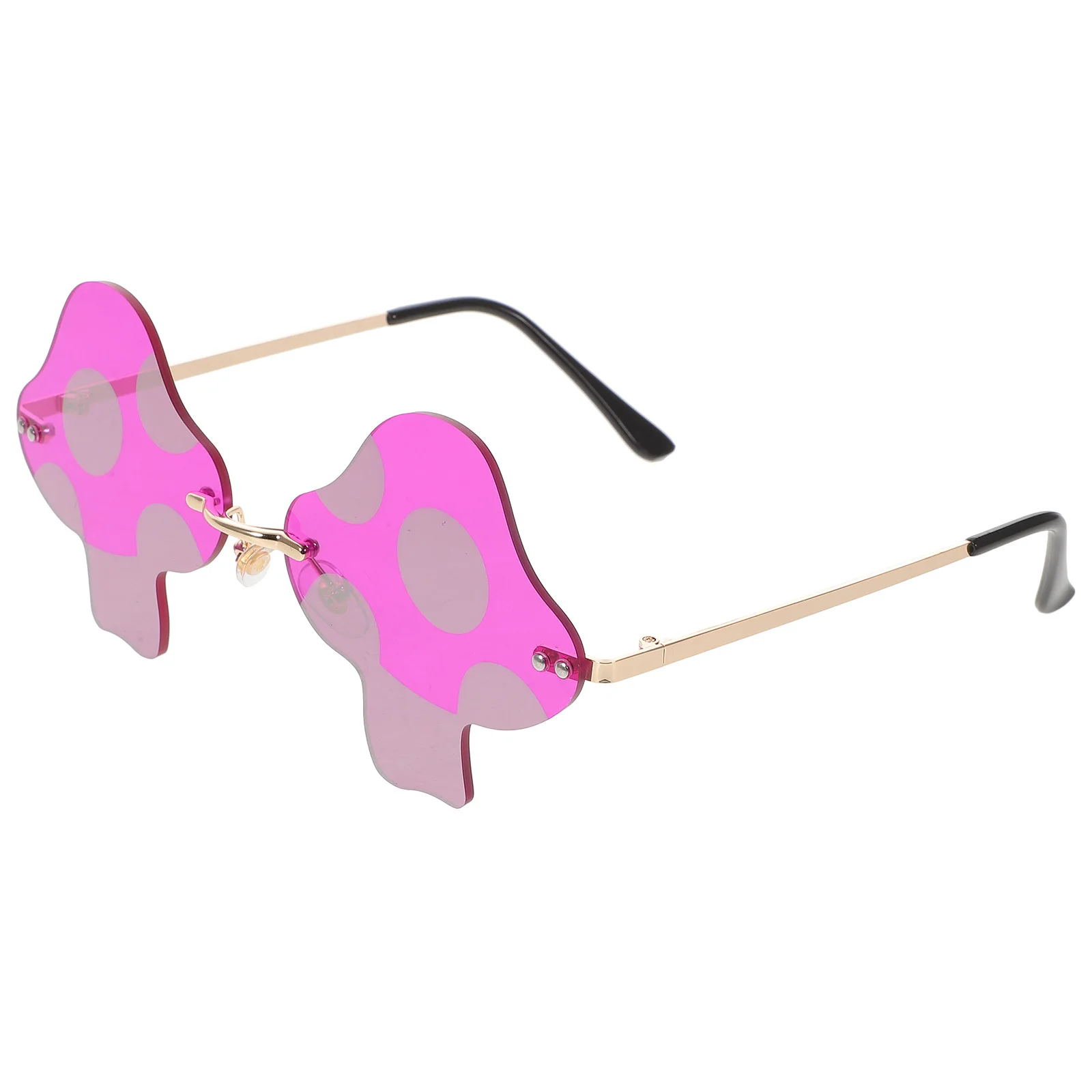 

Rimless Sunglasses Creative Mushroom Shape Alloy PC Beach Party Disco Trendy Cool Funky Eyeglasses Frames Photo Props Sunglasses