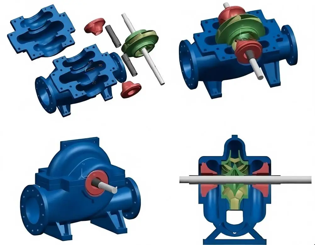 High Efficiency Double Suction Centrifugal Pump For Cooling Water Systems Split Case Industrial Circulating Pump