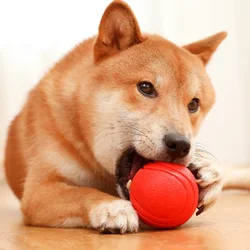 Dog Toy Rubber Ball Bite-resistant Ball Toy for Dogs Puppy Teddy Pitbull Red Color Solid Ball S-L Pet Supplies