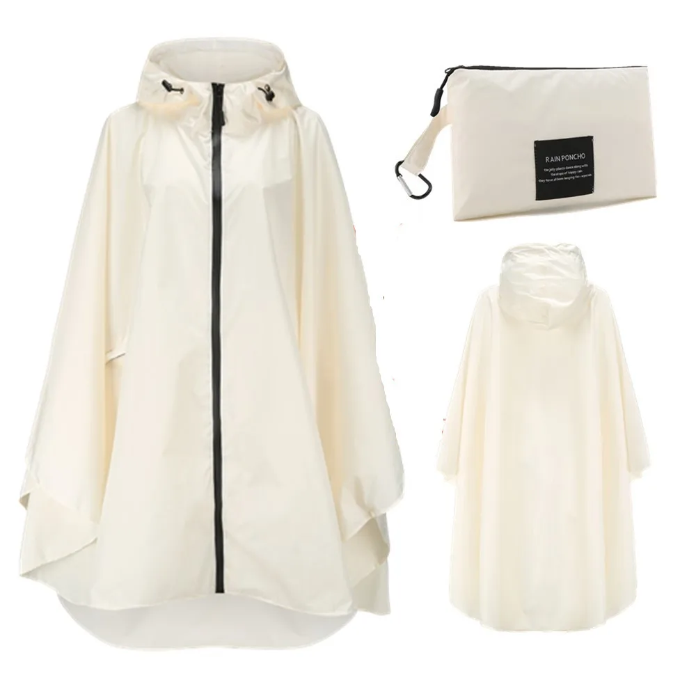 Donna uomo Poncho impermeabile impermeabile copertura della tenda indossare all\'aperto escursionismo Biker cappotto antipioggia giacca Zip mantello