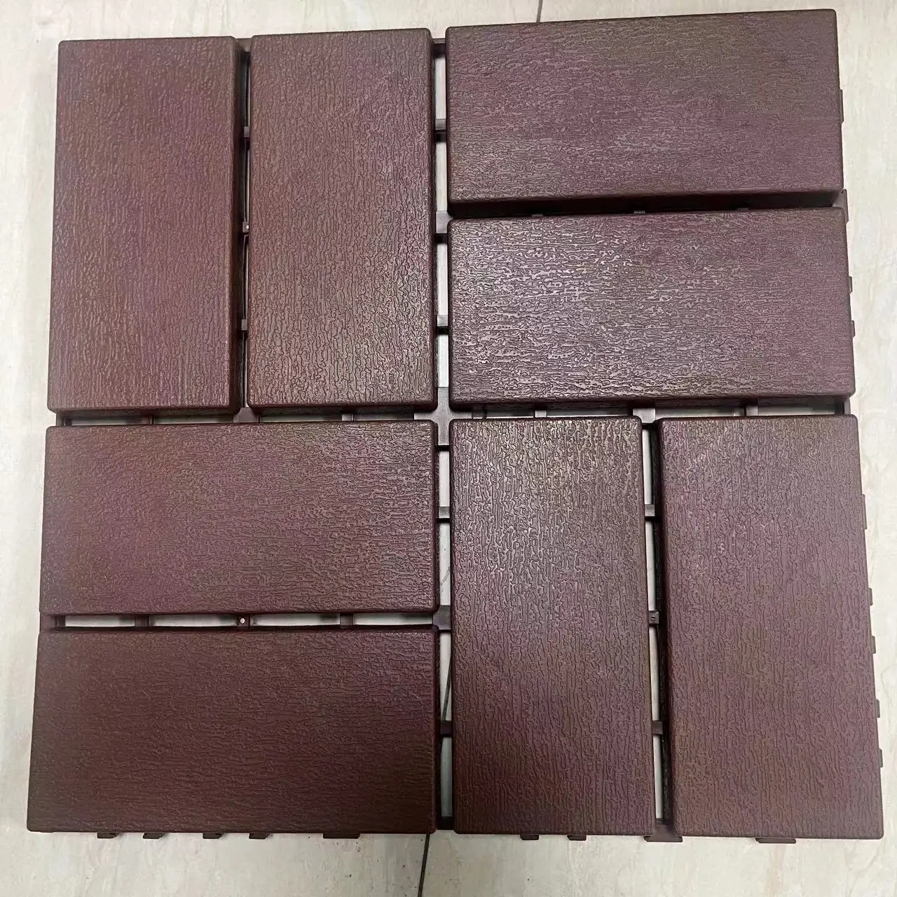 بلاط سطح متشابك من البلاستيك، 36 عبوة من بلاط سطح الفناء، 12 بوصة × 12 بوصة مربعة مقاومة للماء للاستخدام في جميع الأحوال الجوية، بلاط تزيين الفناء #3