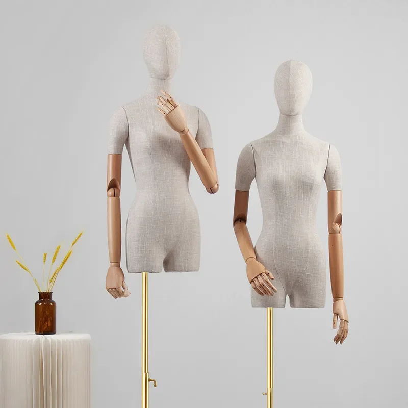 Women Half Body Mannequin Display Stand Full Body Wedding Dress Dummy Half Arm Model for Clothing Store Window Props