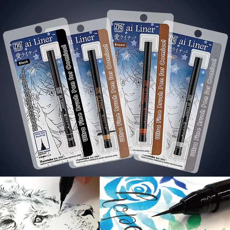 4-color Ultra-fine Waterproof Hook Line Drawing Pen Art Paint Brushes Watercolor Outline Coloring Facial Hair Sketching Supplies