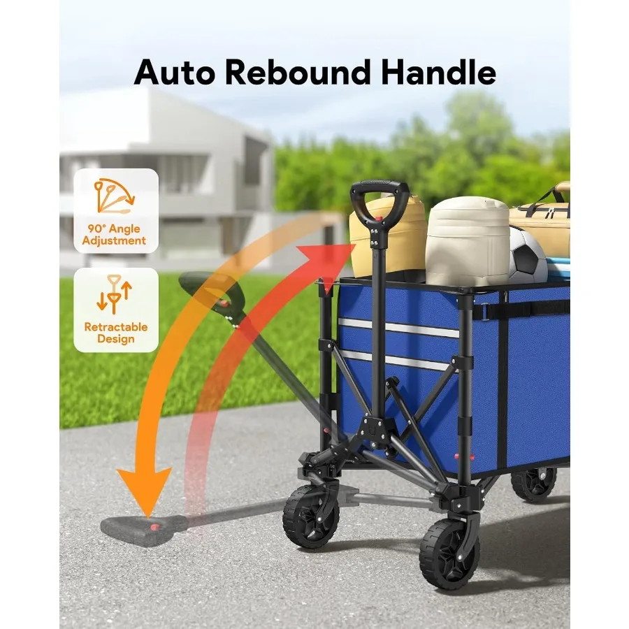 Складная тележка с колесами, вместимость 220 фунтов, складная тележка 120 л, большая тележка для покупок для продуктов, пляжа, сада, кемпинга S