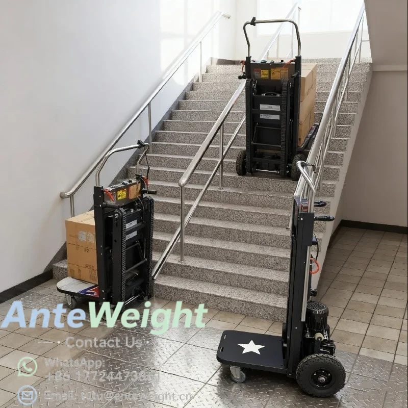 Electric Automatic Stair Climbing Cart Tracked Foldable Transport Cargo Climbing Vehicle Ladder