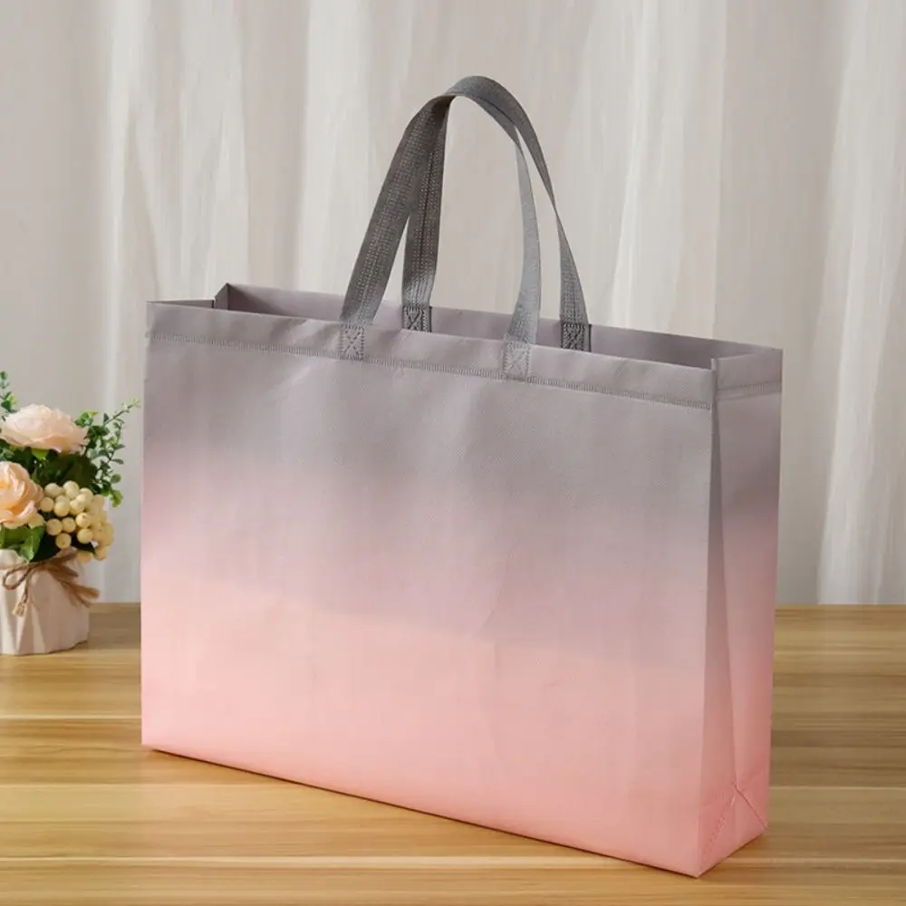 

High Quality Gradient Color Non Woven Bag Reusable Large Capacity Shopping Bag Thickened Multifunction Tote Bag