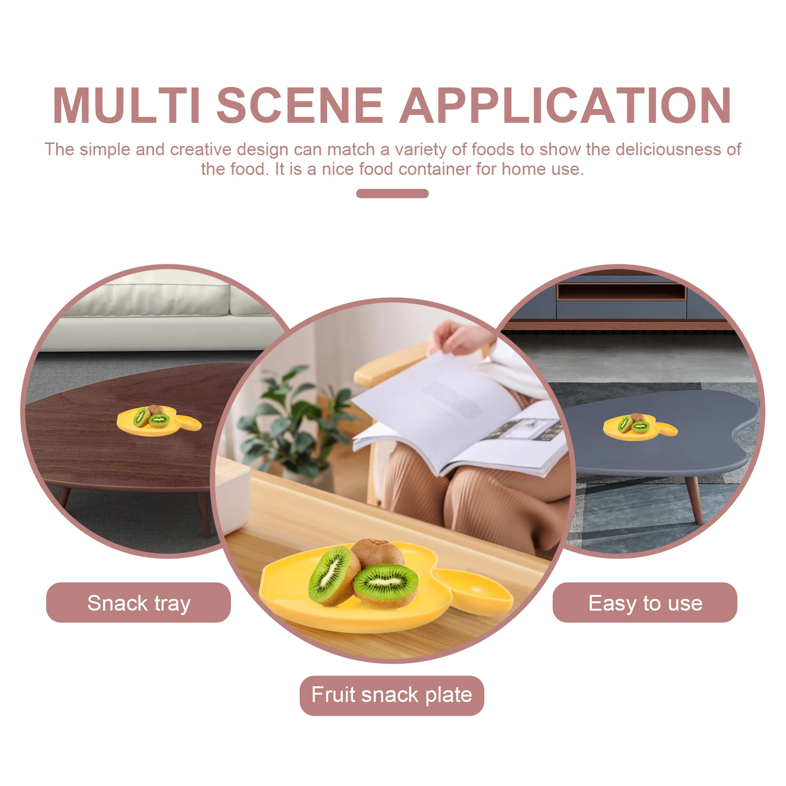 

Apple-Shaped Dumpling Dish with Sauce Partition Snack Serving Tray for Desserts Dumplings Steak Party Restaurant Use