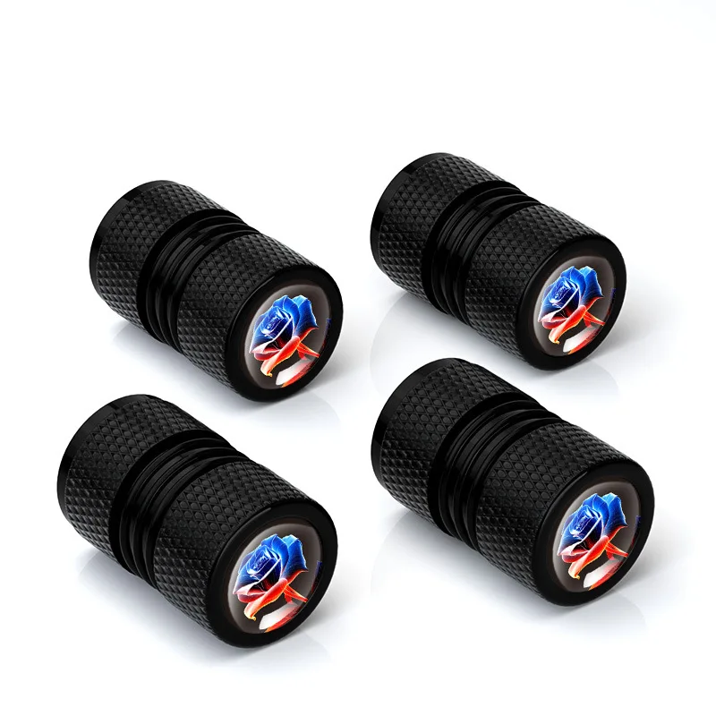 

Rose Aluminum Alloy Auto Tire Valve Cap Cover Neutral Modified Universal Decorative Label Tire Valve Cap