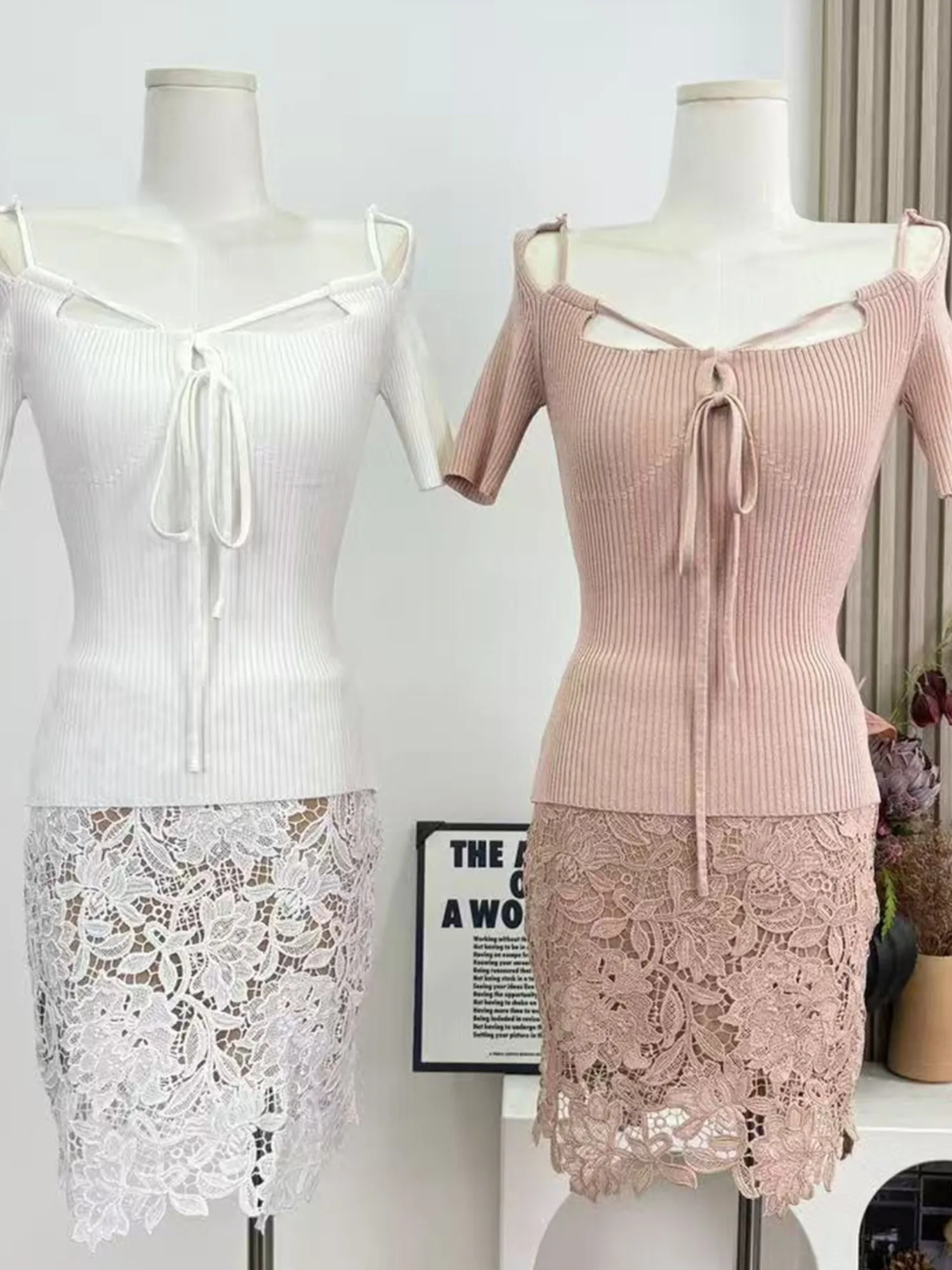 

Comfortable Fashionable Korean Style Women's Knitted Short Sleeve Top New Arrival Trendy Small Batch Casual Wear