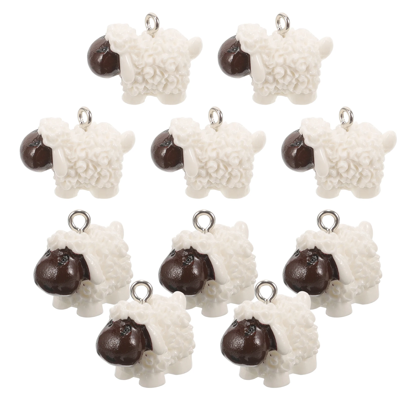 

10 Pcs Pendant Necklace DIY Earrings Charm Bracelet White Resin Metal Jewelry Making Supplies Accessories