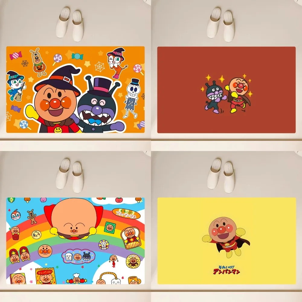 Cartoon Cute Anpanman Floor Mat  Anti-Slip Bathroom Kitchen Bedroom Living Room Entrance Rug Home Decor