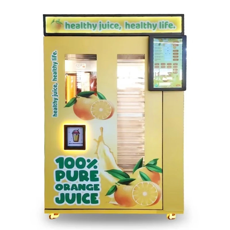 Customized Fresh Orange Juice Vending Machine Touch Screen QR Code Coin Credit Card Token Payment Business Center