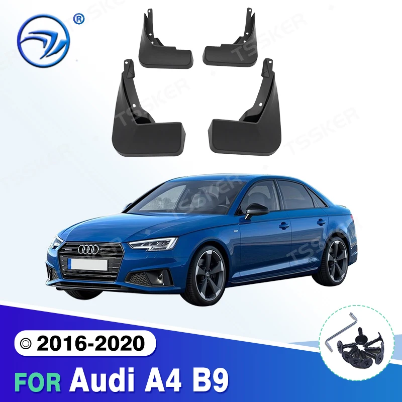 Set Molded Mud Flaps For Audi A4 B9 2016 17 18 2019 2020 Mudflaps Splash Guards Mud Flap Front Rear Mudguards Fender Accessories