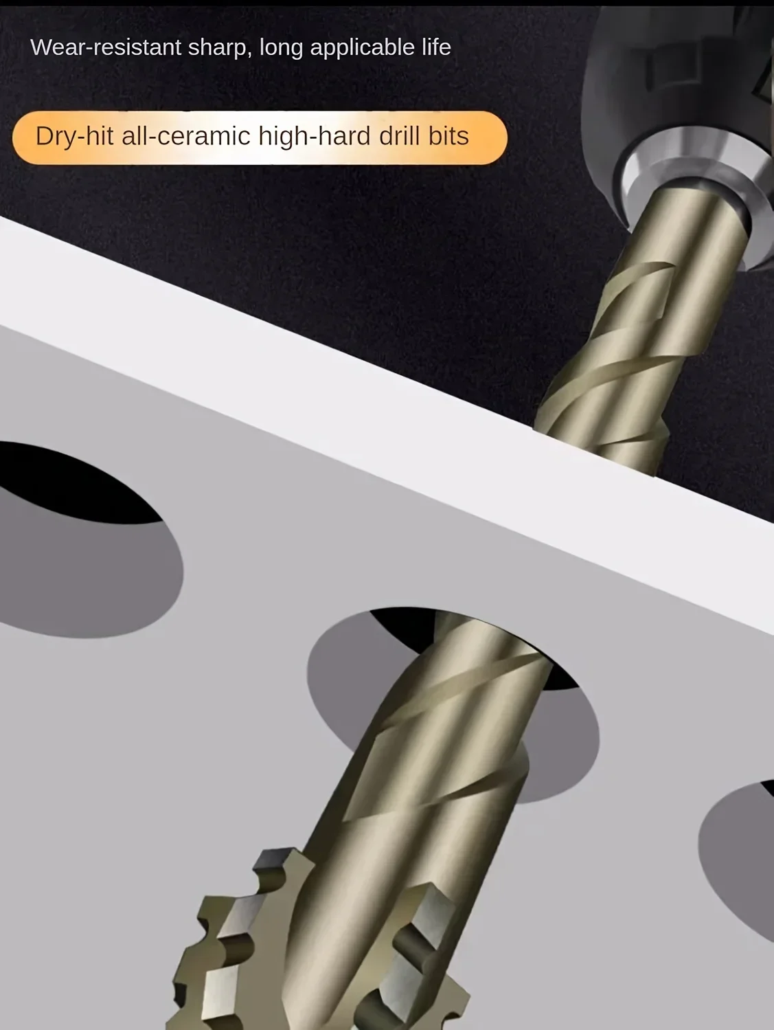 4-schneidiges Hartmetallbohrer-Set für Keramik, Glas, Marmor, Beton und Edelstahl – langlebige Schneidwerkzeuge – Detail 3