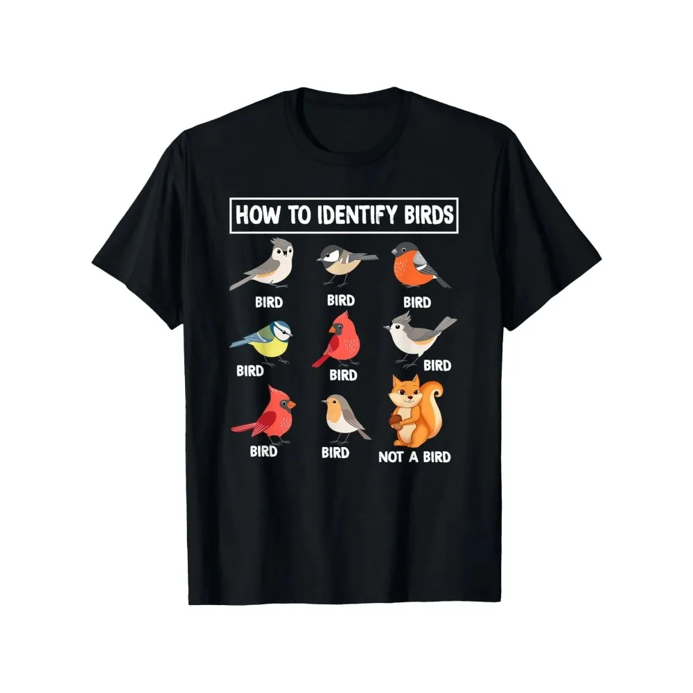 How To Identify Birds, Non-birds, Squirrels, Funny Pictures, Birdwatchers, and Casual Graphic T-shirts.women Clothing Summer Y2K