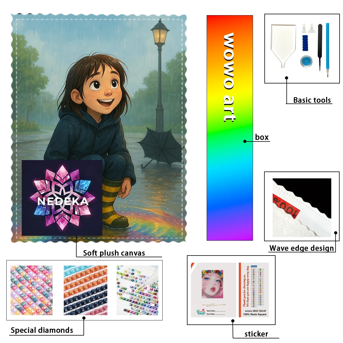 

【NEDEKA_ Diamond Art】Cheerful girl Crystal AB Rhinestone FD Rhinestone Perfect Resin Diamond