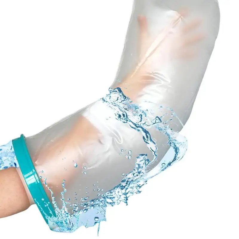 Blaue Duschabdeckung für Erwachsene, wasserdichter, versiegelter Gipsverband-Schutz für Wunden, Frakturen an Bein, Fuß, Arm, Handfläche, Badewannenschutzring, Schutzhülle – Detail 7