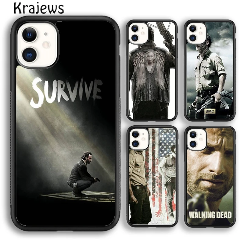 Krajews THE Walking dead Soft Phone Case Cover For iPhone 16 15 SE2020 14 6 7 8 plus 11 12 13 pro max coque Shell Fundas