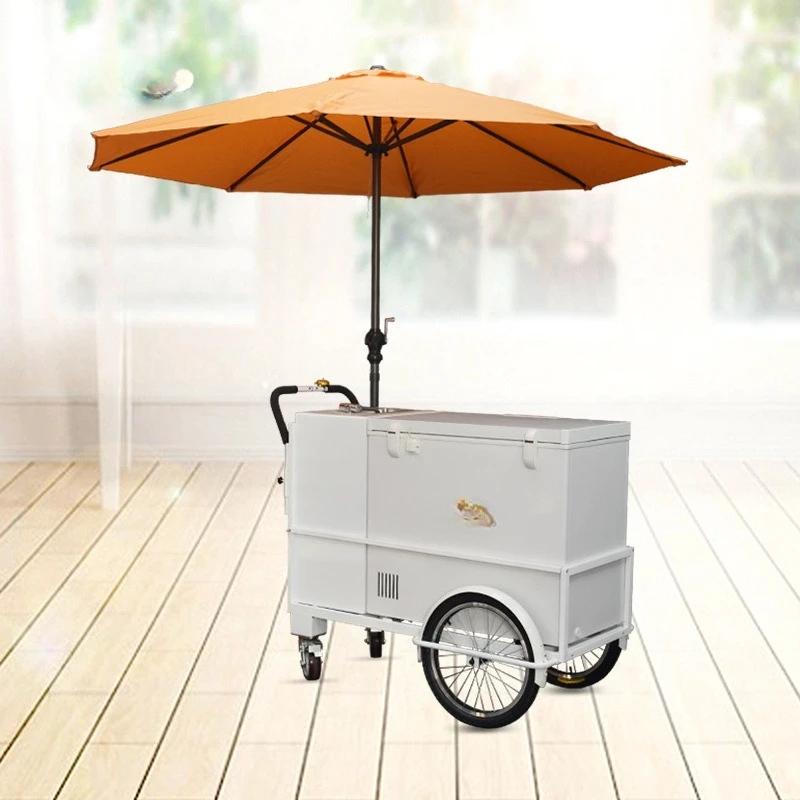 

Refrigerator cart with water supply and power supply system Commercial street stall Refrigerated refrigerated truck