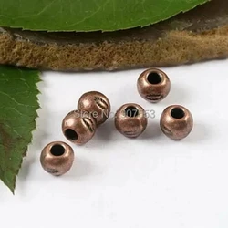 30pcs 7*6mm Antiqued Copper-tone Round Eyes Pattern Spacer Beads H1814 Beads for Jewelry Making