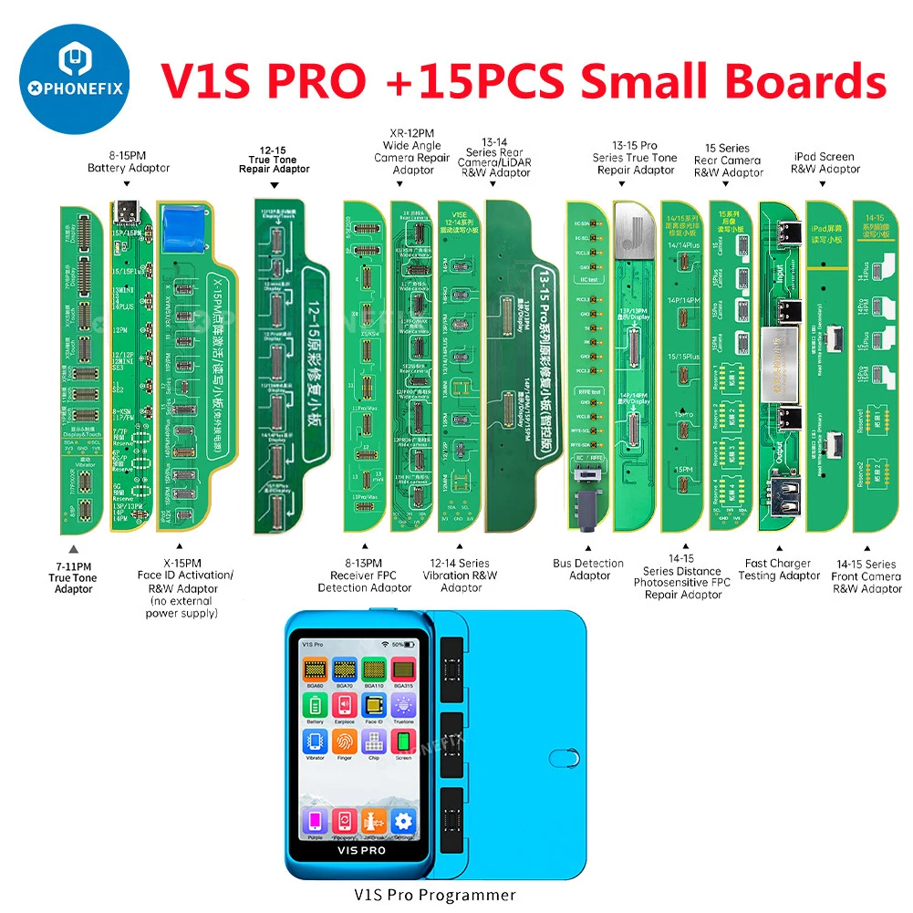 JCID V1S Pro Programmer V1SE Plate For Iphone X-15PM Dot Matrix Original Color Screen Battery Fingerprint Receiver FPC Detection