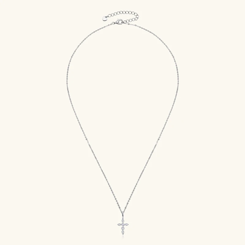 

AINUOSHI муассанит крест кулон ожерелья для женщин стерлингового серебра 925 пробы цепочка на ключицу ожерелье 18 К позолоченные ювелирные изделия