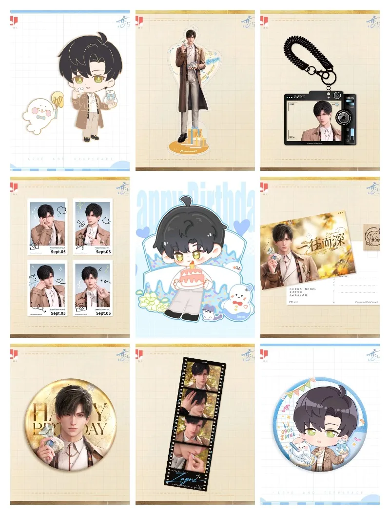 

[Official Merchandise] in Stock Love and Deepspace Zayne 2024 Birthday Postcard Ticket Acrylic Stand Pendant Metal Badge