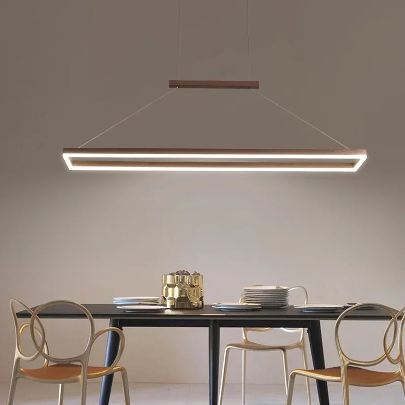 

Modern New Design Aluminum Led Ceiling Chandelier For Kitchen Island Dining Table Rectangle Office Bar Fixtures Hanging Lamp