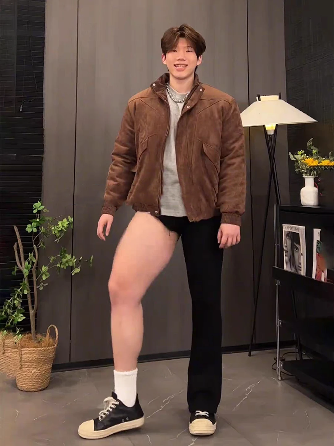 

plus Size Black Knife Jeans Men's Autumn Winter Elastic Conceal Slimming Men's Pants mid Waist Straight Leg Micro Flared...