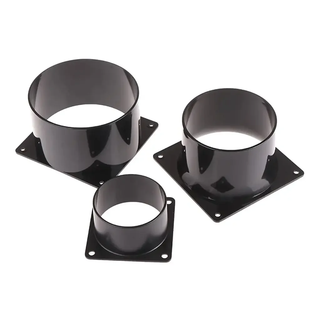 

1Pcs ABS Black Flange Connector 75/100/120/150mm Square Bottom Air Inlet and Outlet Air Ducting Connection Flange Pipe Fitting