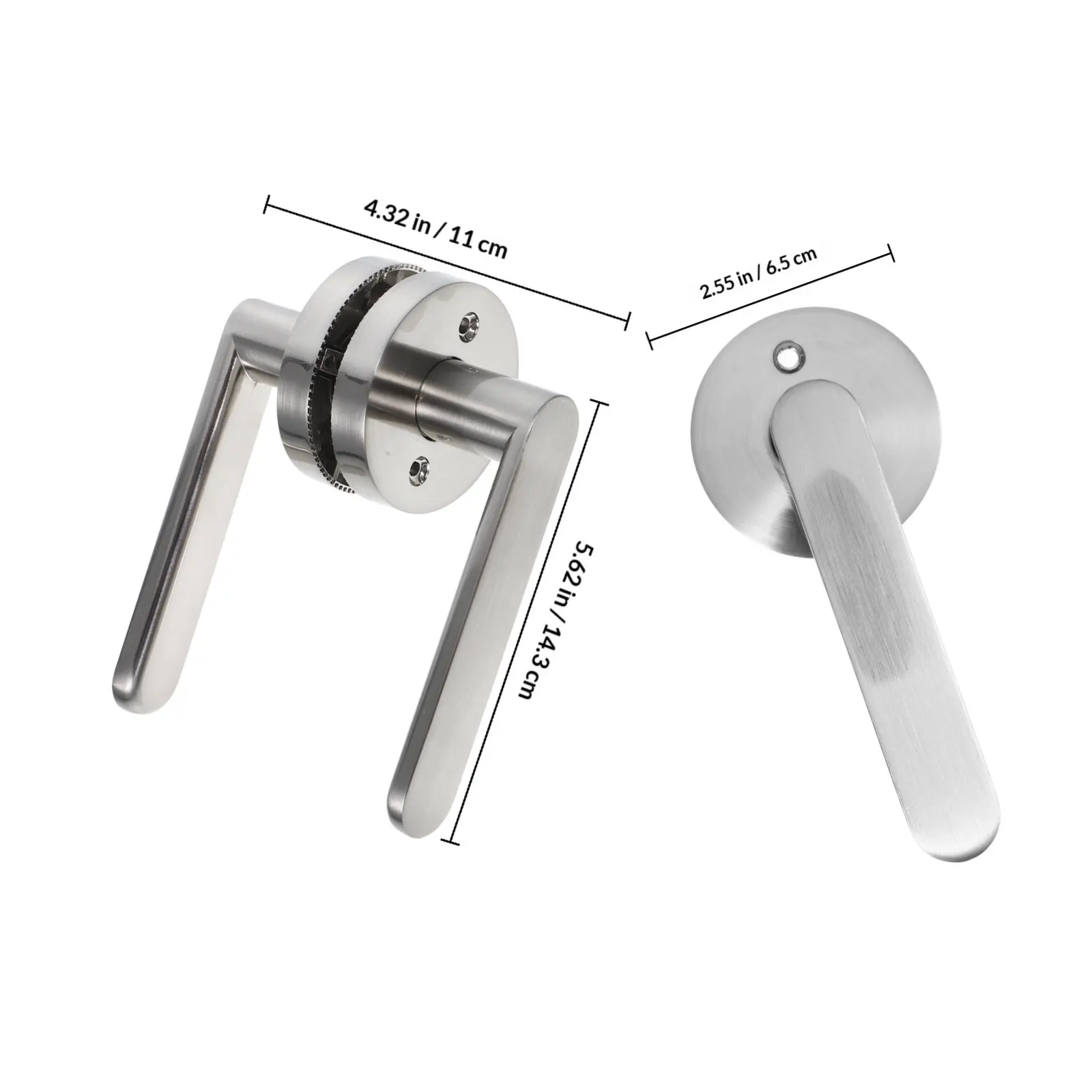 Interior Passage Door Handle Brushed Silver Alloy Non-Locking Lever for Closet Bedroom Hallway Door Hardware Replacement Kit