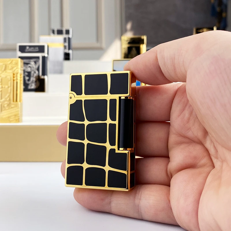 

Новая памятная серия, роскошная зажигалка с одним и двойным пламенем Ping Sound, бутановая зажигалка для курения сигарет с натуральной краской 12128