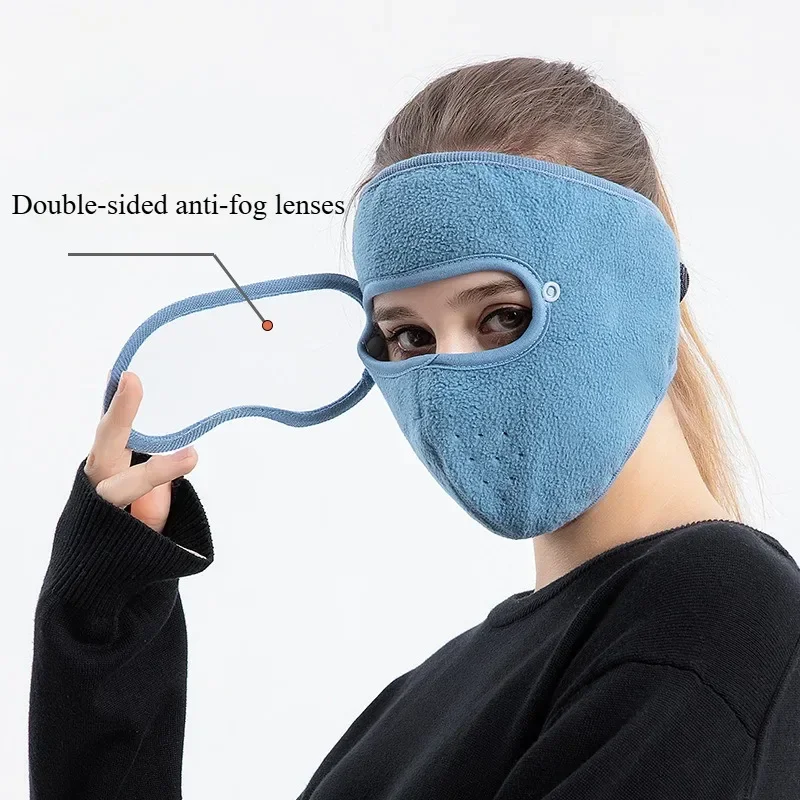 

Face Mask Autumn Winter Fashion Fleece Outdoor Riding Windproof Warm Cold Resistant High-definition Goggles Anti Fog Masks,1PCS