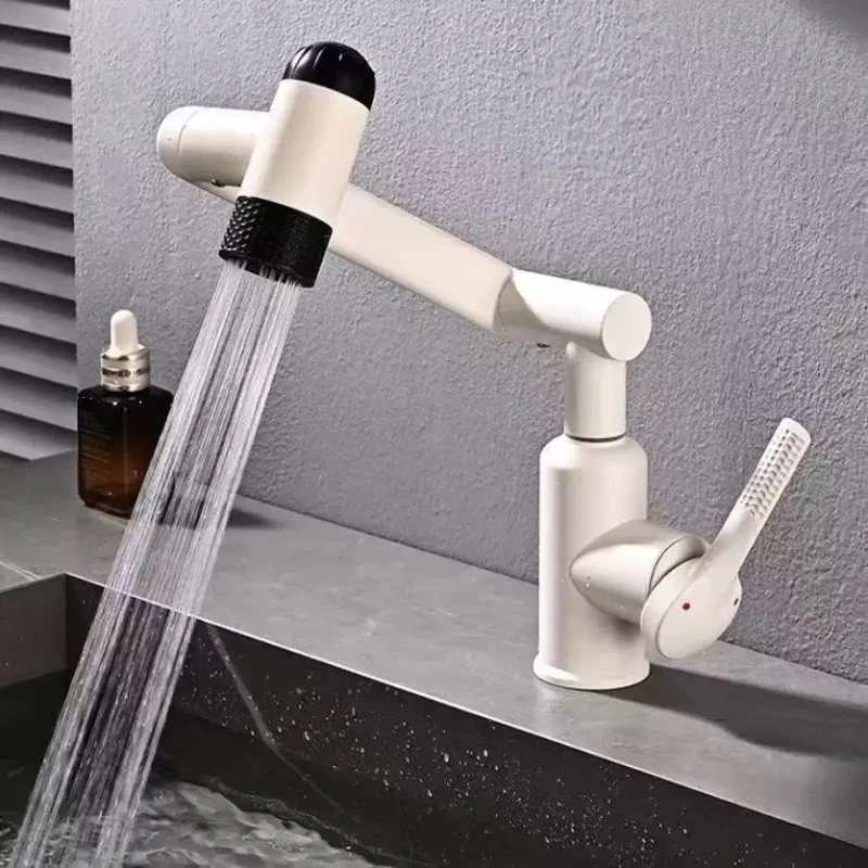 

Смеситель для раковины в ванной комнате, смеситель для горячей и холодной воды, смеситель для раковины, манипулятор 360° ° Вращение универсальной воды