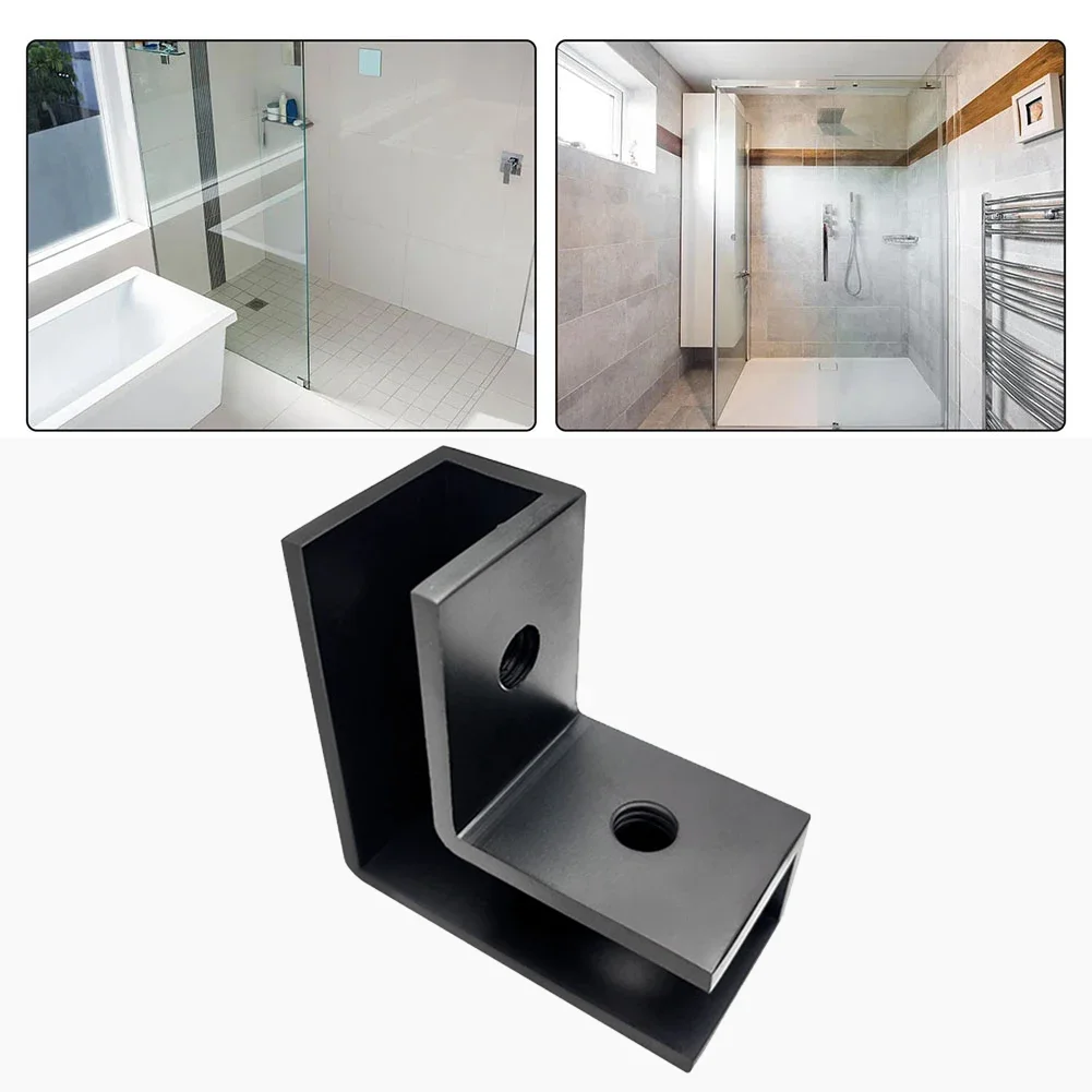 Shower Door Glass Clamp Connector L-shaped Corner Code Shower Door Clamp Wine Cabinets Frameless  Glass Door Hinges Hardware