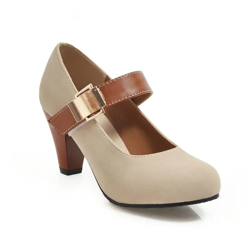 Big Size 11 12 13 14 ladies high heels women shoes woman pumps Round head and shallow mouth magic sticker single shoe