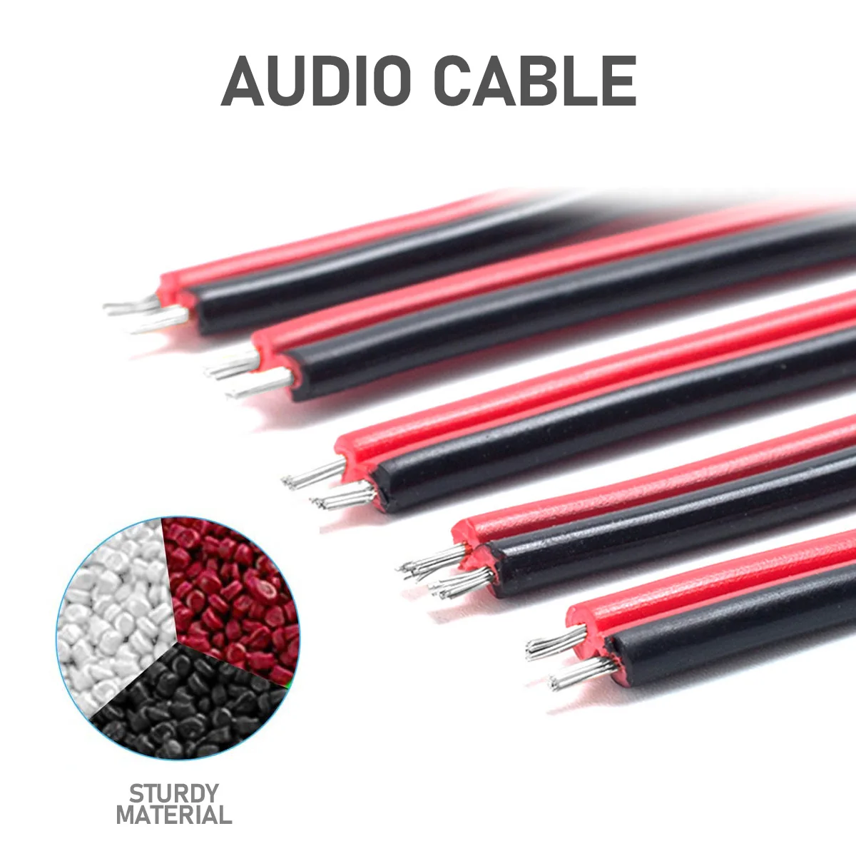 

Copper Core Wire Audio Cable Stereo Flexible Subwoofer Speaker Cord Suitable Transmitting Signals Plugs Connectors Durability