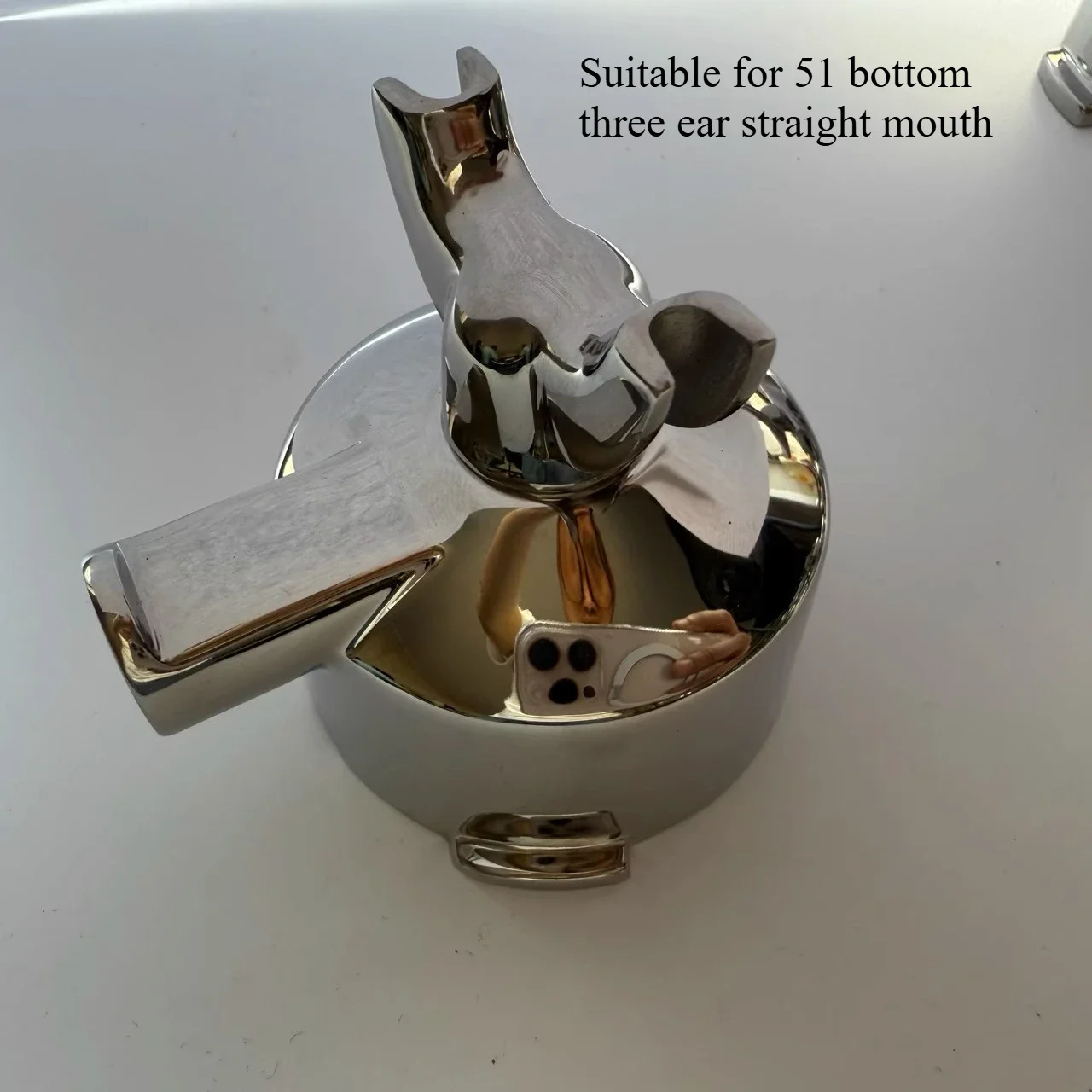 Adapted for Coffee Machine Handle, Accessories, Extraction Head, Brewing Head Stainless Steel 51/58 Three Ears Binaural