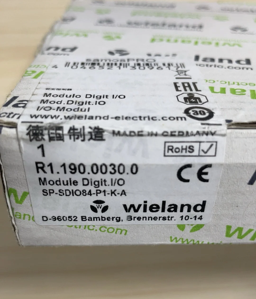 Wieland R1.190.0030.0 Programmable Security Module SP-SDIO84-p1-K-A