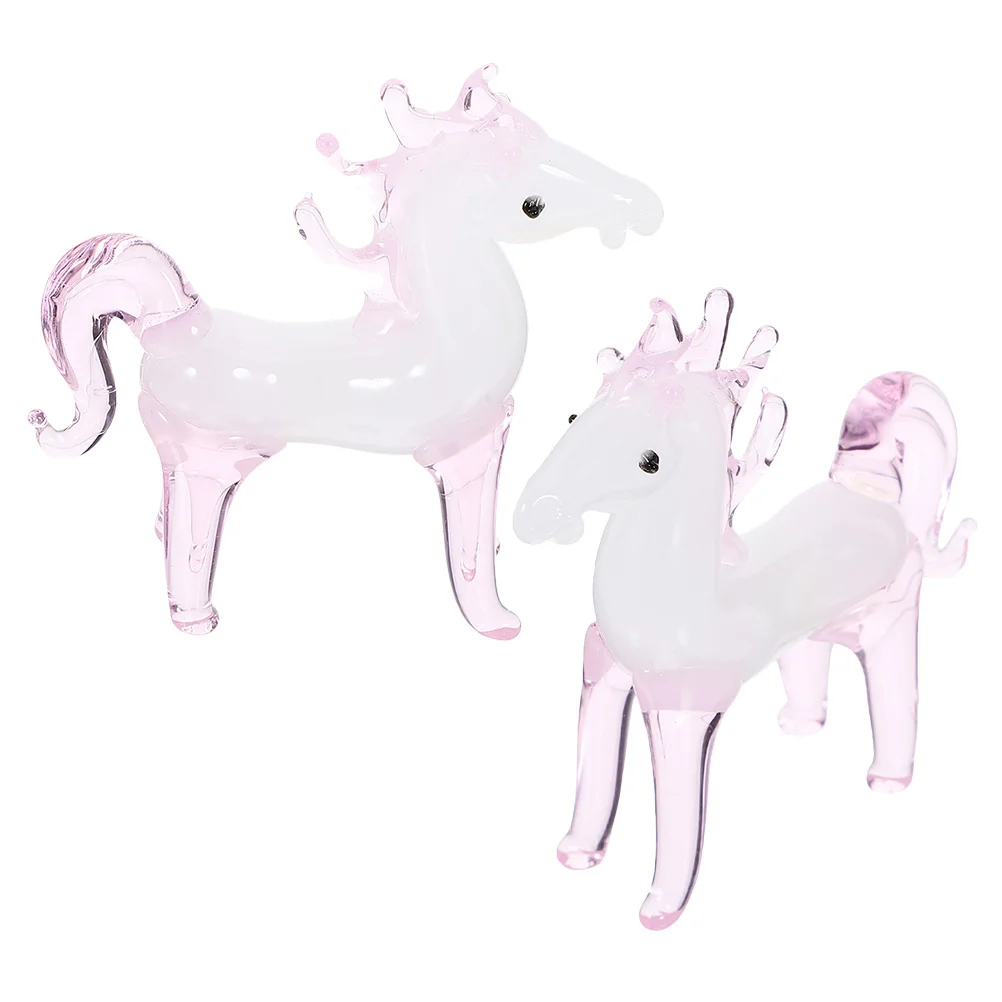 

2Pcs Mini Pegasus Ornaments Elegant Purple Crystal Animal Decor for Living Room Table Shelf Mantel Display Sparkling Horse